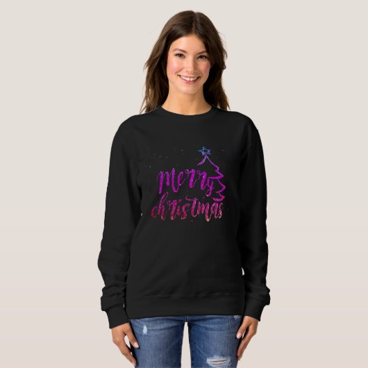 Snowflake Glitter Sweatshirts Snowflake Kerstmis Trui (Voorkant volledig)