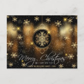 Snowflake Gold Black serie Foto van Merry Kerstmis Feestdagenkaart (Voorkant)