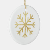 Snowflake Gold Elegant Holiday Seizoensgebonden Ke Keramisch Ornament (Rechts)