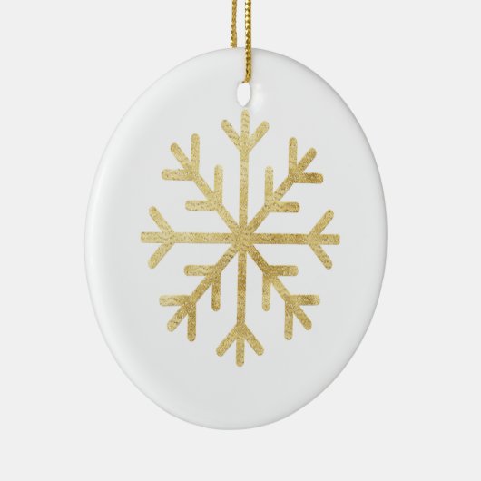 Snowflake Gold Elegant Holiday Seizoensgebonden Ke Keramisch Ornament (Rechts)