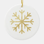 Snowflake Gold Elegant Holiday Seizoensgebonden Ke Keramisch Ornament (Voorkant)