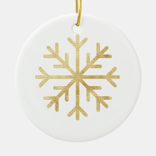 Snowflake Gold Elegant Holiday Seizoensgebonden Ke Keramisch Ornament (Voorkant)
