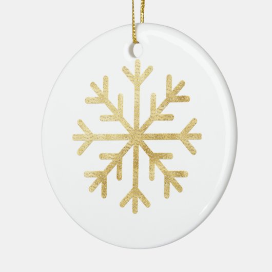Snowflake Gold Elegant Holiday Seizoensgebonden Ke Keramisch Ornament (Links)