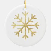 Snowflake Gold Elegant Holiday Seizoensgebonden Ke Keramisch Ornament (Achterkant)