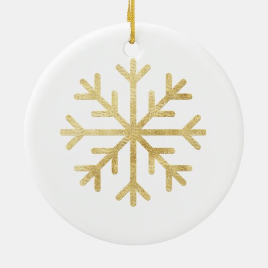 Snowflake Gold Elegant Holiday Seizoensgebonden Ke Keramisch Ornament (Achterkant)
