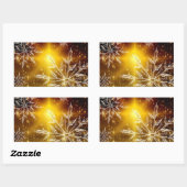 Snowflake goudgloed winterijs rechthoekige sticker (Vel)