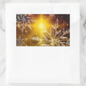 Snowflake goudgloed winterijs rechthoekige sticker (Tas)