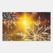 Snowflake goudgloed winterijs rechthoekige sticker (Voorkant)