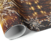 Snowflake goudwinter cadeaupapier (Rol Hoek)