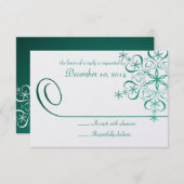 Snowflake Green Elegance Response Kaart (Voorkant / Achterkant)