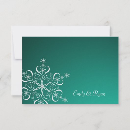 Snowflake Green Elegance Response Kaart (Achterkant)