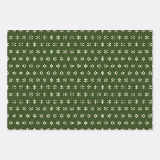Snowflake Green Inpakpapier Vel (Voorkant)