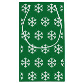Snowflake Green kerstcadeau Klein Cadeauzakje (Achterkant)