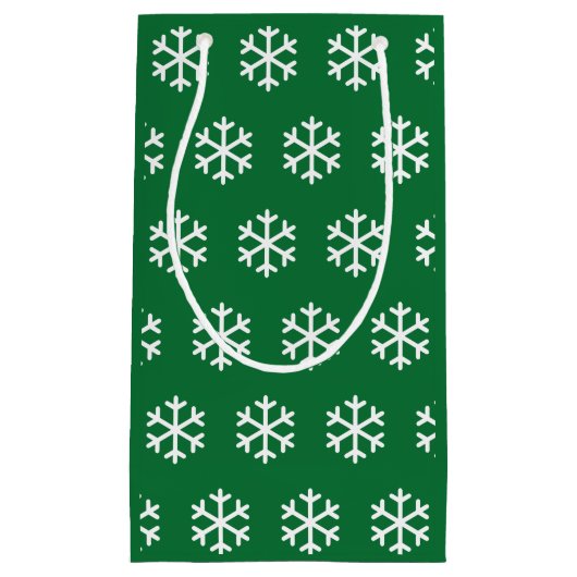 Snowflake Green kerstcadeau Klein Cadeauzakje (Voorkant)