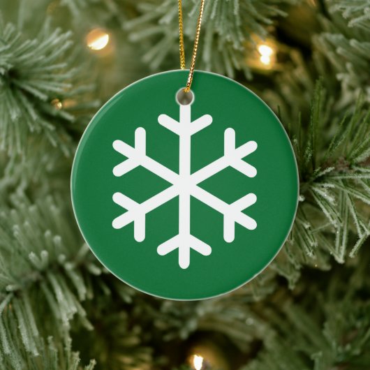 Snowflake Green Kerstkeramisch Ornament (Boom)