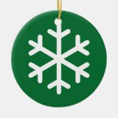 Snowflake Green Kerstkeramisch Ornament (Voorkant)