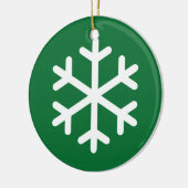 Snowflake Green Kerstkeramisch Ornament (Links)