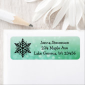 Snowflake Green Kerstmis Feestdagen Winter Etiket (Insitu)