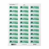 Snowflake Green Kerstmis Feestdagen Winter Etiket (Full Sheet)