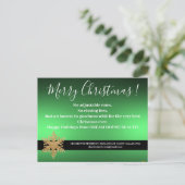 Snowflake Green Kerstmis Real Estate Farage Feestdagenkaart (Staand voorkant)