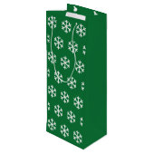 Snowflake Green Kerstwijn Gift Bag Wijn Cadeautas (Achterkant Gekanteld)