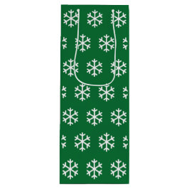 Snowflake Green Kerstwijn Gift Bag Wijn Cadeautas