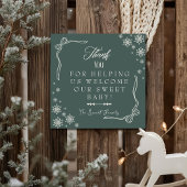 Snowflake green Labor & Delivery NICU Hospital Bedankkaart