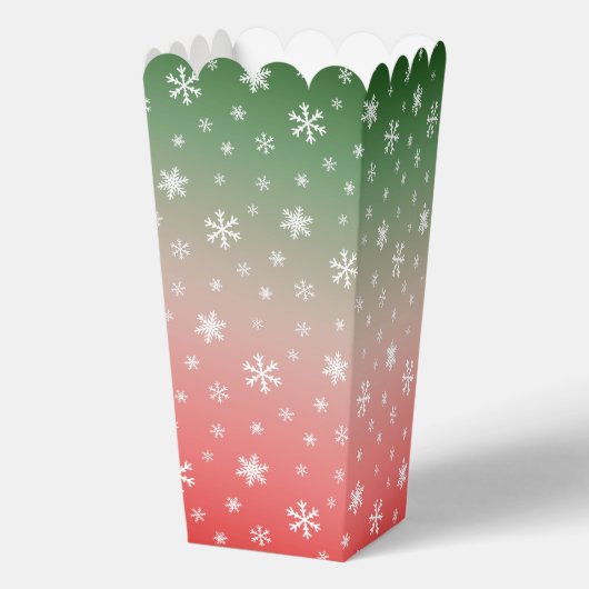 Snowflake Green & Red Ombre Kerstmis Bedankdoosjes (Achterkant)