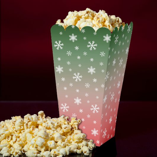 Snowflake Green & Red Ombre Kerstmis Bedankdoosjes