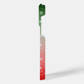 Snowflake Green & Red Ombre Kerstmis iPhone Hoesje (Linkerkant)