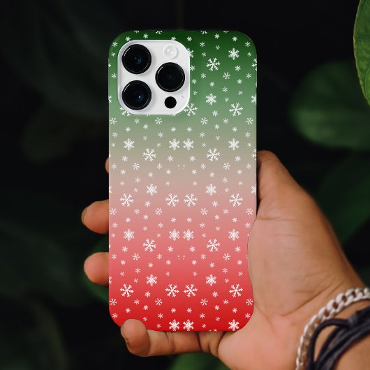 Snowflake Green & Red Ombre Kerstmis iPhone Hoesje