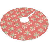Snowflake Green Red Pattern Kerstboom Rok (Gekanteld)