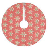 Snowflake Green Red Pattern Kerstboom Rok (Voorkant)