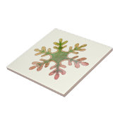 Snowflake Green Red Winter Holiday Kerstmis Tegeltje (Zijkant)