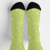 Snowflake Green Retro Naam toevoegen Whimsical Chr Sokken (Top)