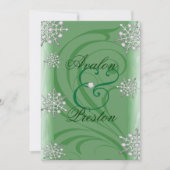 Snowflake Green Winter Wedding Kaart (Voorkant)