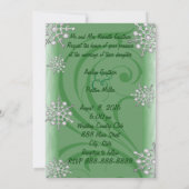 Snowflake Green Winter Wedding Kaart (Achterkant)
