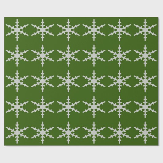 Snowflake Green Wrapping Paper Cadeaupapier (Vlak)