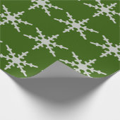 Snowflake Green Wrapping Paper Cadeaupapier (Hoek)