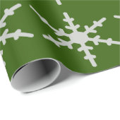 Snowflake Green Wrapping Paper Cadeaupapier (Rol Hoek)