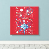 Snowflake Greetings I Canvas Afdruk (Insitu (Houten vloer))