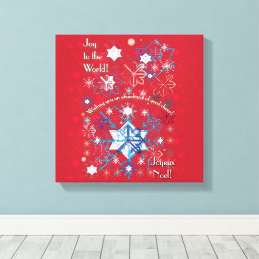 Snowflake Greetings I Canvas Afdruk (Insitu (Houten vloer))
