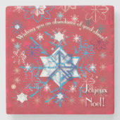 Snowflake Greetings I Stenen Onderzetter (Voorkant)