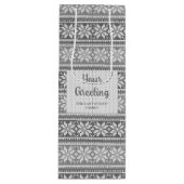 Snowflake Grey Nordic Sweater Your Greeting Wine Wijn Cadeautas (Voorkant)