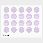 Snowflake Grey Paars Ronde Sticker (Vel)