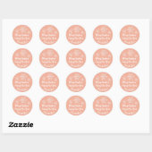 Snowflake Grey Peach Ronde Sticker (Vel)