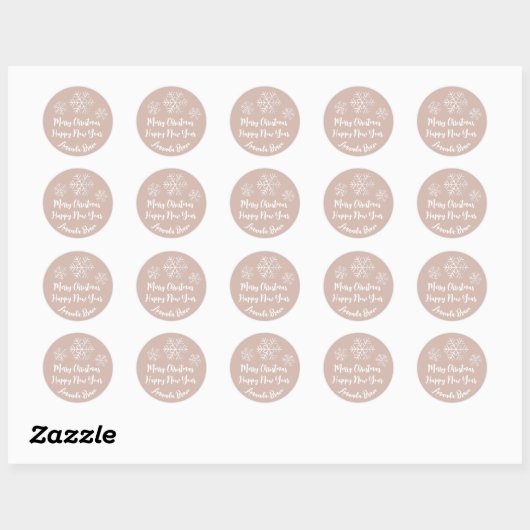 Snowflake Grey Roos Ronde Sticker (Vel)