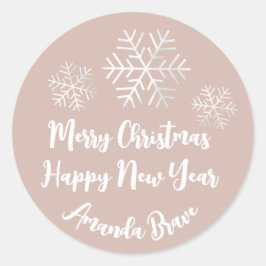 Snowflake Grey Roos Ronde Sticker