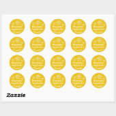 Snowflake Grey Yellow Ronde Sticker (Vel)