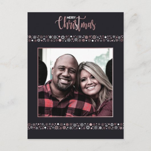 Snowflake, grijs feestdagenkaart (Voorkant)